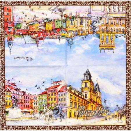 Serwetka decoupage seria CZWÓRKA Warszawa 33x33cm